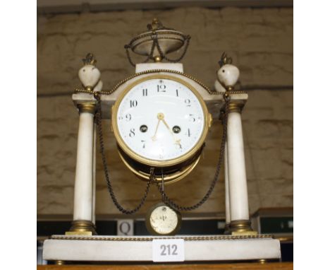 A French mantel clock, gilt metal mounts, eight day movement, 35cm high  