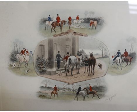 Quantity of assorted prints, hunting scenes, reproduction maps, etc (qty) 