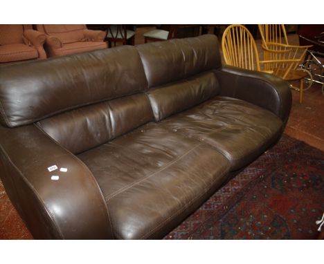 A modern two seater leather sofa 