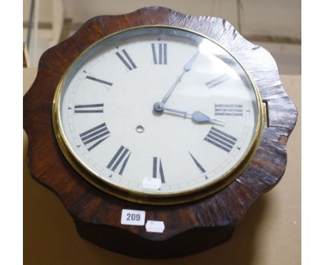 A 19th century mahogany wall clock, with a modern battery movement and a 19th Century mahogany banjo barometer Best Bid