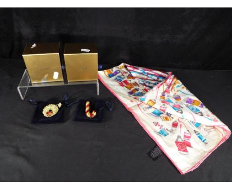 Vintage Clothing - a Purificacion Garcia pure silk scarf with signature running through and labels, also included in the lot 