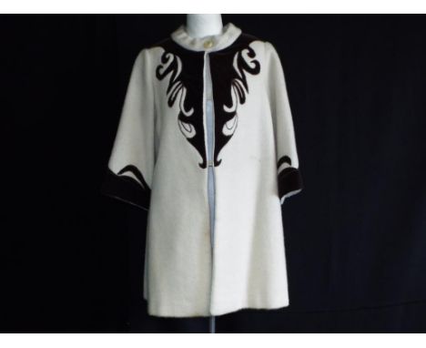 Vintage Clothing - a three quarter length wool coat, fully lined, approximate length 90 cm