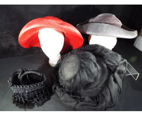 Vintage Clothing - Hats - three very good quality occasional wear hats by Otto Lucas of London, Dorothy Barton of London and 