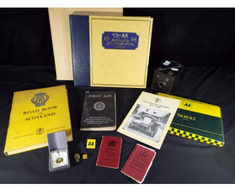 Automobilia - AA - a collection of AA automobile association items, including the AA History of Automobile Association 1905 t