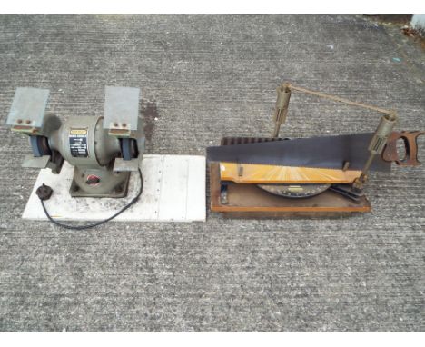 A vintage Stanley mitre box number 346 and a Stanley bench grinder type BG6 model A [2], £50 - £80.