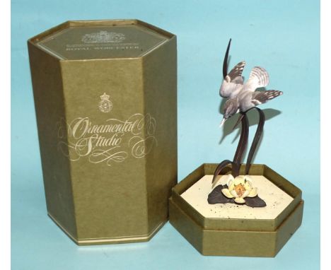 A Royal Worcester bronze and porcelain figure group "Kingfisher" from the Ornamental Studio Series, 18cm high, (boxed) with t