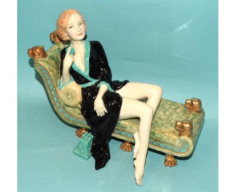 A Kevin Francis/Peggy Davies Ceramics 'The Greta Garbo Figure' from the Twentieth Century Icon series, jade colourway, 661/75