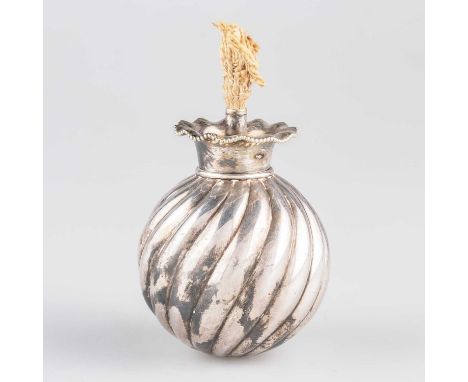 AN AMERICAN STERLING SILVER TABLE LIGHTER by Gorham, in the form of a grenade or bomb. 8cm high, 7.2 troy ounces gross