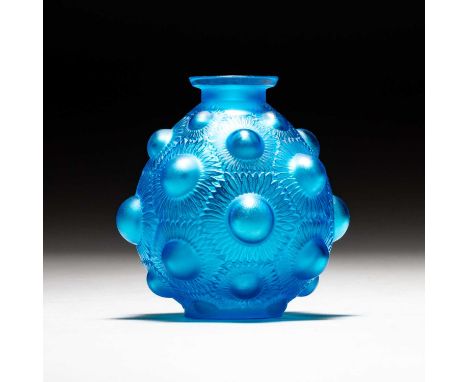 RENÉ LALIQUE (FRENCH, 1860-1945), 'TOURNESOLS', A VASE, DESIGNED 1927 electric blue glass, etched R. Lalique France No 1007. 