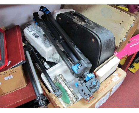 Imperial Typewriter, Movie/Video Light, Chinon camera, tripod stand, Tecnar microscope:- One Box.
