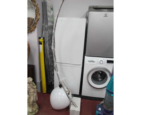 Paul Neuhaus Standard Lamp/ chrome with marble base, carved floor lamp, 180cm high.