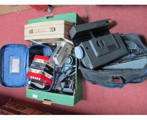 Decca Radio, Pentax super camera, McArthur microscope, accordion etc:- One Box, plus projector.