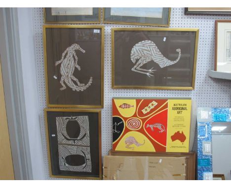 Australian Aboriginal Art Reproduction Prints, (7) in folio and three in frames.