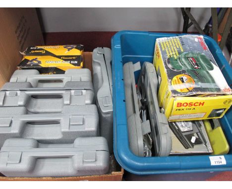 Power G Glue Guns, Teltech cordless drill, Challenger, B &amp; D, Power Devil, Ferm, Bosch sander and other tools (all untest