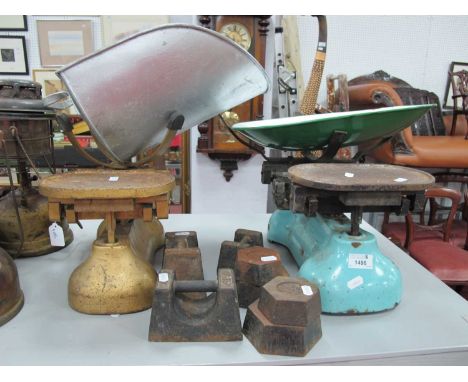 W.T Avery Scales, together with weights (2).