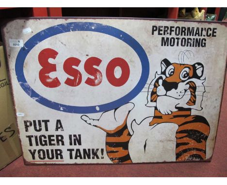 'Esso Put a Tiger in Your Tank' Metal Wall sign, 50 x 70cm.