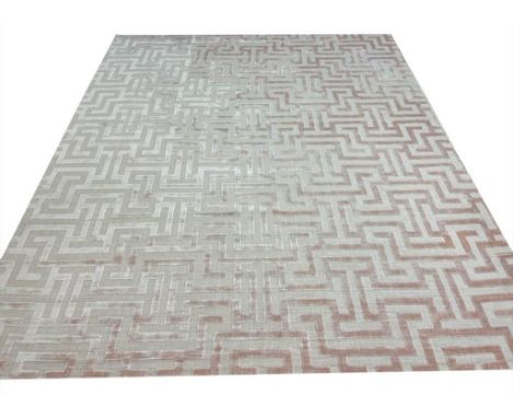 CONTEMPORARY ART DECO DESIGN SILK CARPET,  370cm x 245cm. 