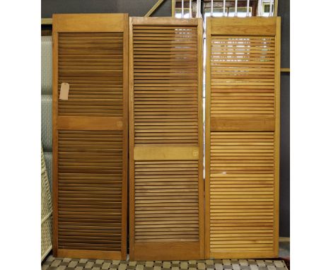 ARCHITECTURAL LOUVRE SCREENS, a set of six, 61cm x 197cm. (6) 
