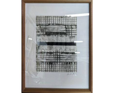 CHARLOTTE MORGAN 'Linear Compositions', a set of three giclée prints, 57.5cm x 46.5cm, framed and glazed (3). 