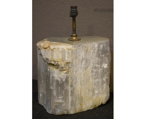 QUARTZ  CRYSTAL TABLE LAMP, 29cm W x 19cm D, 39cm H, including fitting. 