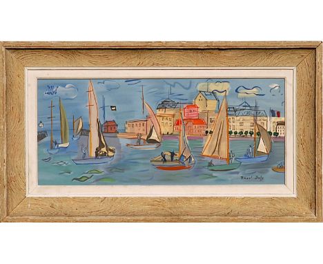 RAOUL DUFY 'Les Regates', lithograph, signed in the plate, ref. Pierre Levy, 28cm x 62cm, framed and glazed. 