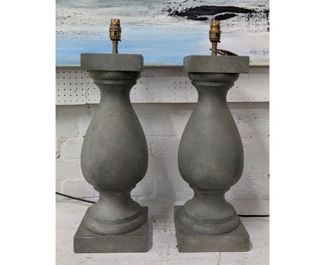 TABLE LAMPS, a pair, 61cm H, architectural design. (2) 