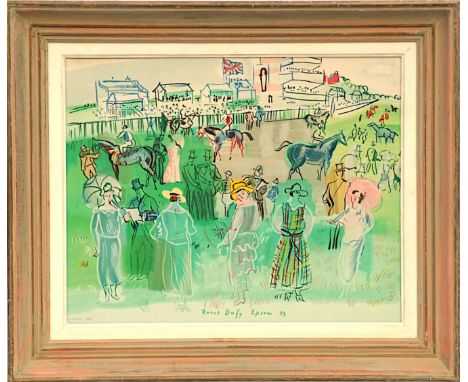 RAOUL DUFY 'Epsom', 1969, lithograph, signed and dated in the plate, printed by Mourlot, Galerie Petrides, 40cm x 50cm, frame