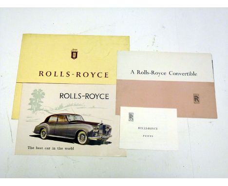 To include a very rare fold-out brochure for the Silver Cloud II Convertible entitled 'A Rolls-Royce Convertible', a 1963-dat