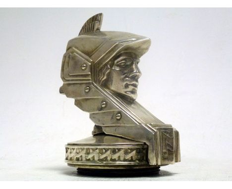 An impressive Minerva Goddess Head mascot for the eight cylinder AL-series Minerva cars of the late 1920s and early 1930s per
