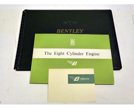 Spiral-bound, Rexene covered deluxe sales folder with gilt tooling, dated-1959 and as supplied to Rolls-Royce and Bentley dea
