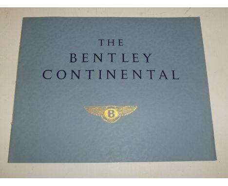 A scarce 'revised' example of the introductory sales brochure for the Bentley 'S' Series Continental now showing the option o