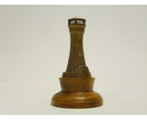 Very rare and attractive brass mascot. Fitted with thermometer tube to the front and a bulb to the top section that illuminat