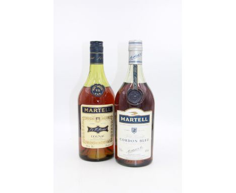 Martell, very special cognac 24fl oz 70% proof and Martell, Cordon Blue cognac 70cl 40% vol (2)