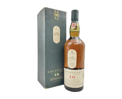 Lagavulin, 16 year old, Islay single malt Scotch whisky, White Horse Distillers Glasgow, 1 litre, 43% vol, boxed