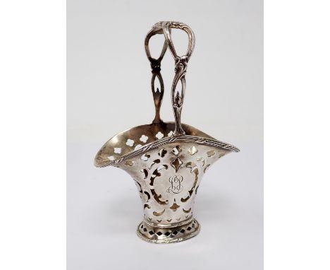 A Tiffany &amp; Co sterling silver small Posy Basket with central handle, No ??3628/3933. 
