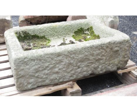 An antique stone rectangular Trough 2ft 5in W x 1ft 8in D x 9in H 