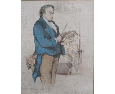 AFTER SIR JOHN GILBERT R.A. (1817-1897). Portrait of the artist J.M.W. Turner, with inscription 'J.M. Turner, R.A. The only t