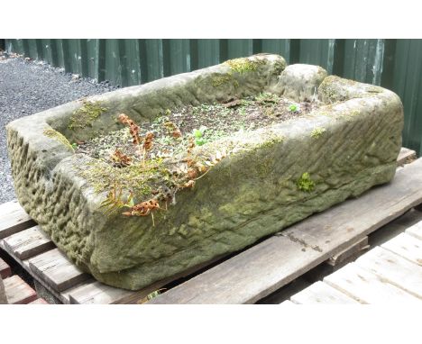 An antique rectangular stone Trough 3ft W x 1ft 9in D x 10 1/2in H 