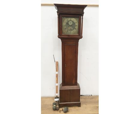 An oak Longcase Clock with square brass dial inscribed Rogers, Leominster, seconds and date apertures, 8-day movement, 6ft 9i