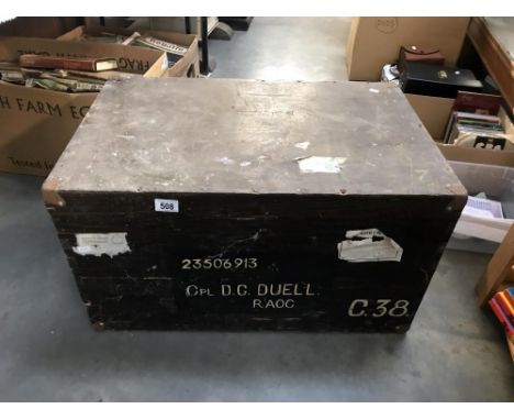 An old military trunk. (no key).