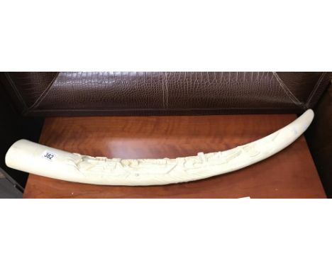 A large heavy resin elephant trunk ornament