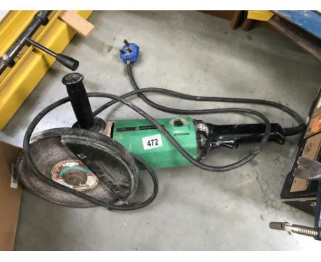 A Hitachi angle grinder