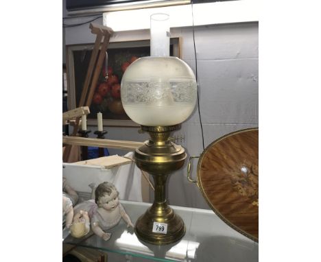 A brass oil lamp