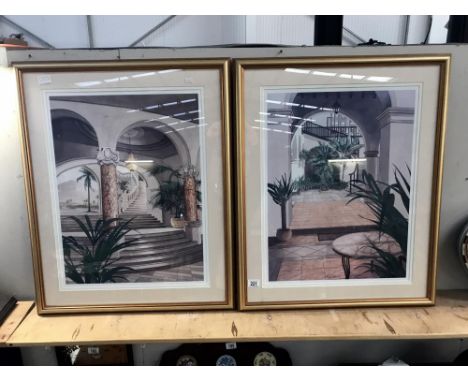 A pair of framed &amp; glazed architectural prints