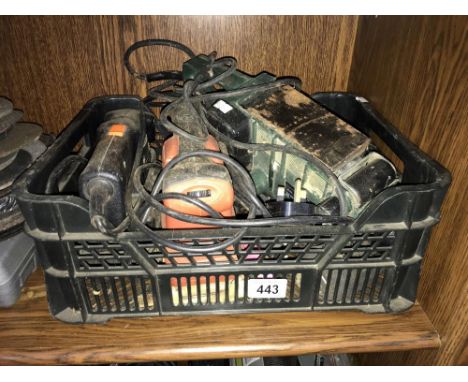 A Bosch belt sander, 2 Black &amp; Decker sanders &amp; 1 other