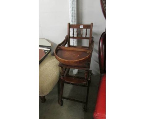 A vintage metamorphic high chair.