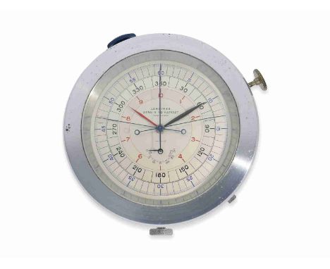 Navigationsuhr: Longines Rarität, Siderograph "Aero" Marine Nationale Aeronotique Navale mit Double-Split Chronograph, No.642