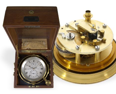 Hochfeines Glashütter Chronometer der Deutschen Kriegsmarine , Franz Lidecke Geestemünde Nr.564, ca. 1925: Transportbox mit T