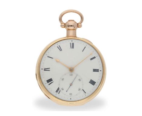 Taschenuhr: Historisch interessantes goldenes Federchronometer nach Earnshaw, John Gibson London No.16 1810: Ca. 53mm, ca. 14