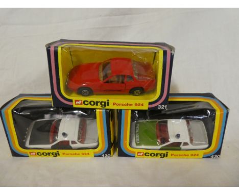 Corgi toys - three mint and boxed vehicles including 321 Porsche 924, 430 Porsche 924, etc (3)